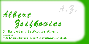 albert zsifkovics business card